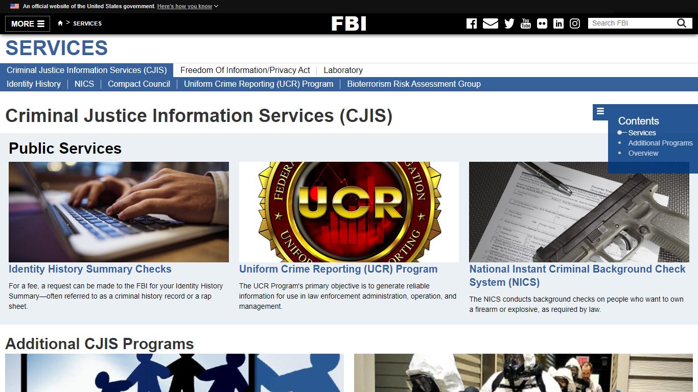 Criminal Justice Information Services (CJIS) — FBI