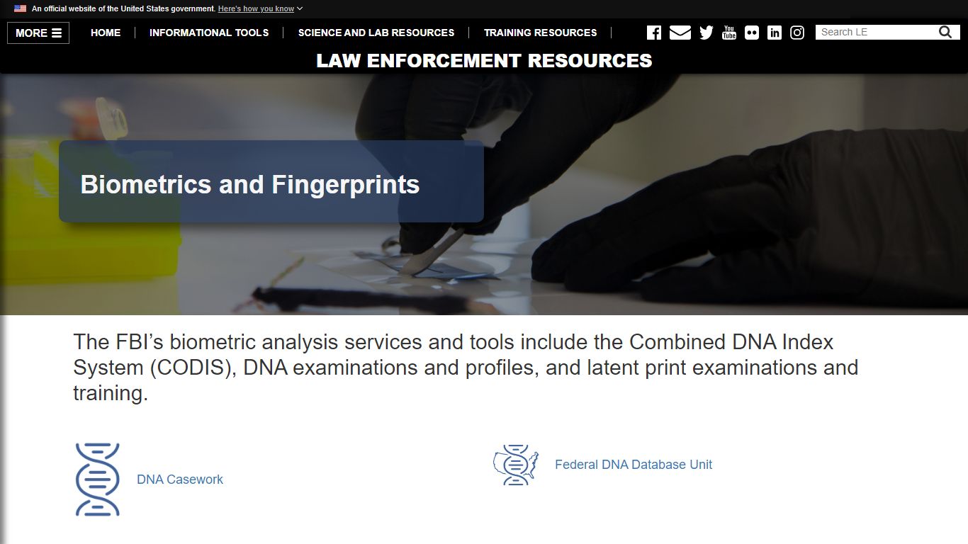 Biometrics and Fingerprints — LE - Law Enforcement